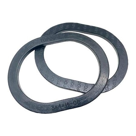 TOPOG-E Series 180 Handhole Gasket, 3in X 4-1/2in X 9/16in, Black Rubber, Obround, 2 Pack